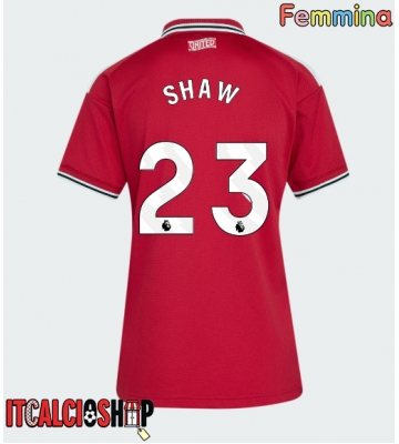 Manchester United Luke Shaw #23 Prima Maglia Femmina 2026-27 Manica Corta